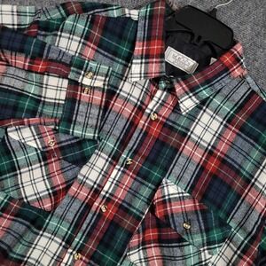 The‎ Men's Store Sears Flannel Shirt XL Plaid Button Up Red Green Vintage